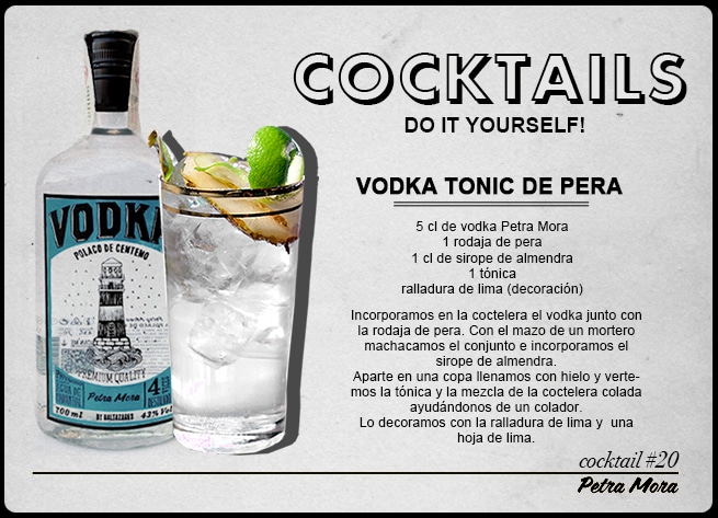 como hacer un cocktial de Vodka Tonic de pera