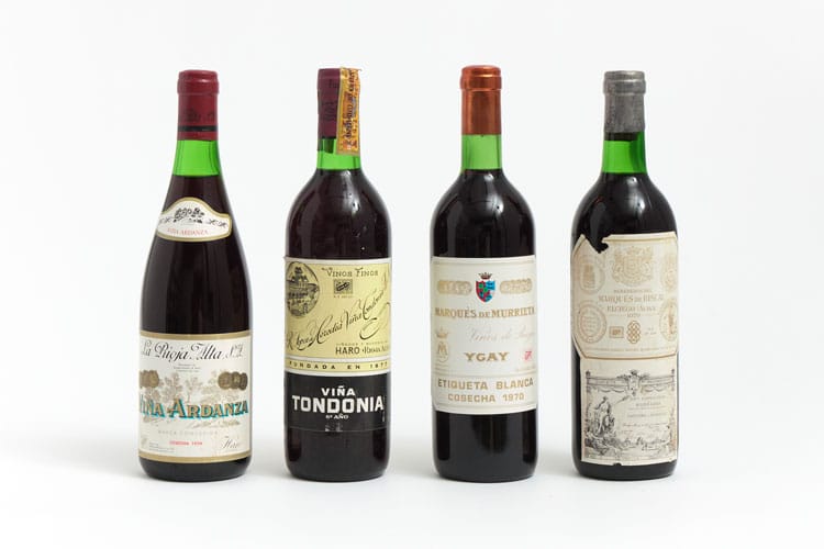 colección de vinos reserva del año 1970